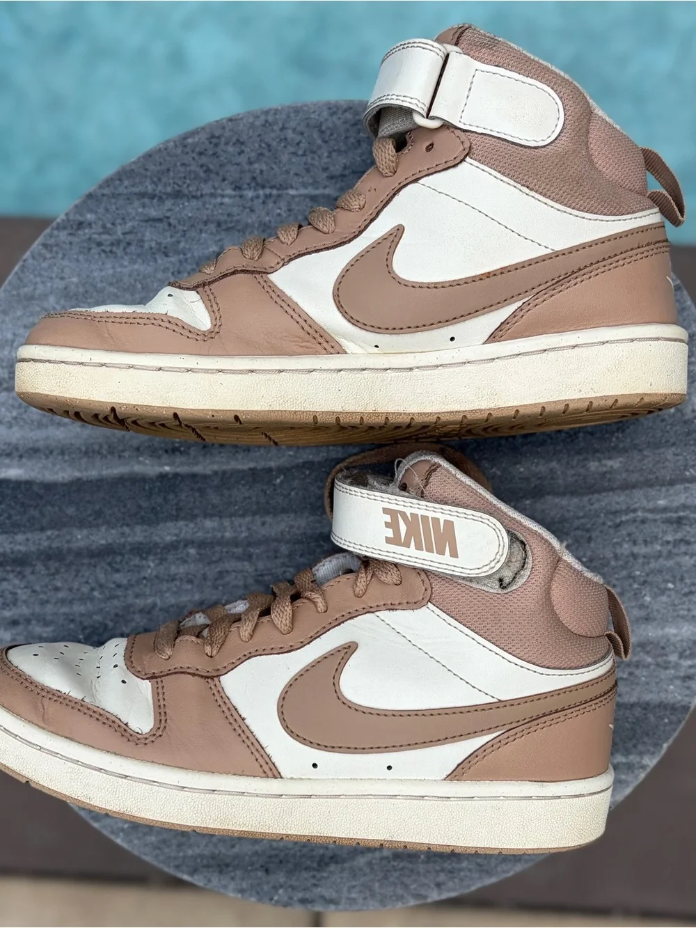 Nike Kids High-Top Sneakers - Tan & Cream